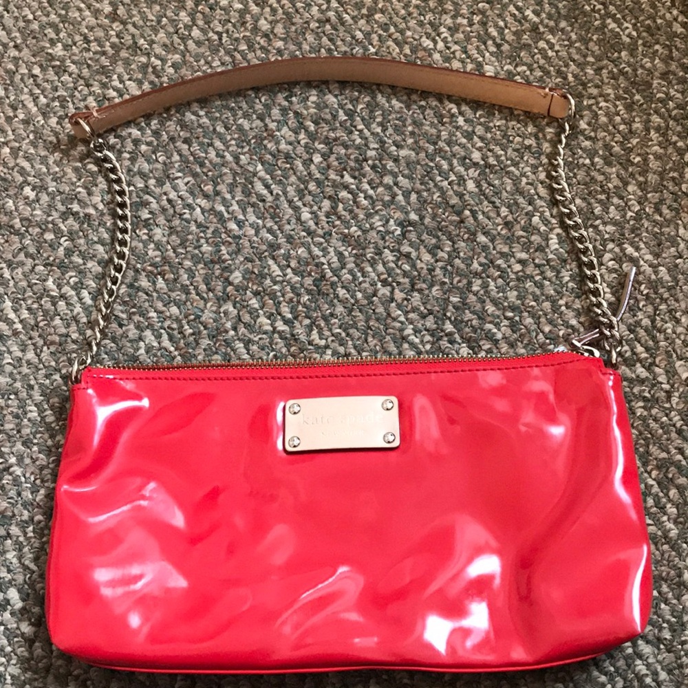 Kate Spade coral red patent leather small bag